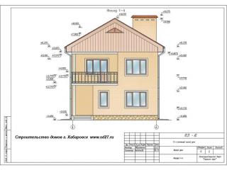 Архитектурный проект небольшого двухэтажного дома и фотографии, построенного в городе Хабаровске